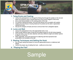 SAMPLE LESSON PLAN Spin Fishing
